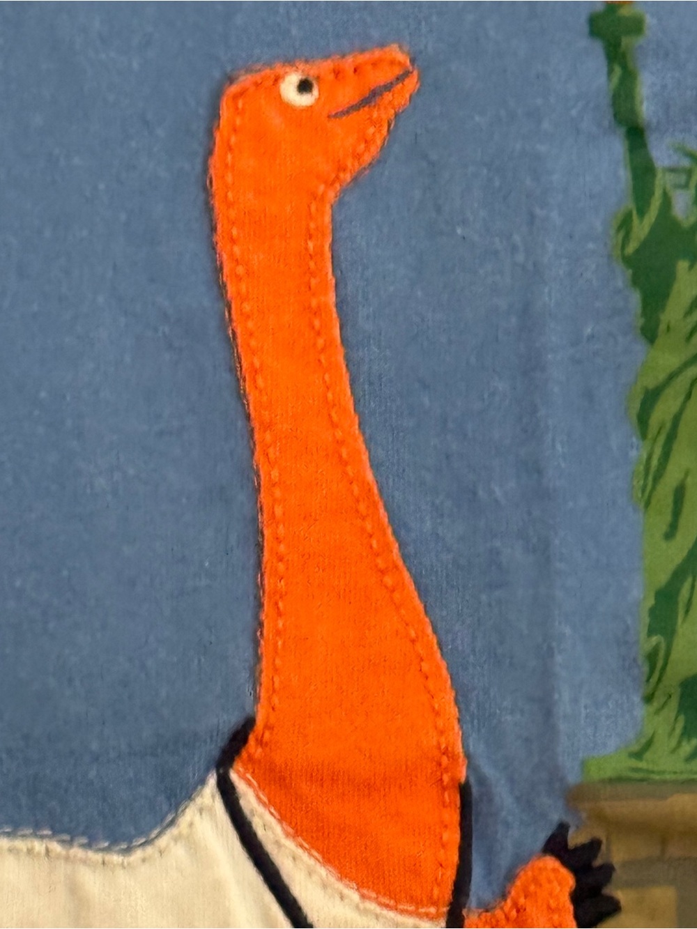 Mini Boden Baby Boy Blue with Orange Dinosaurio and Liberty Statue Short Sleeve - Picture 7 of 11